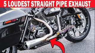 5 Loudest Straight Pipe Exhausts for your Harley Davidson Motorcycle [upl. by Trever]