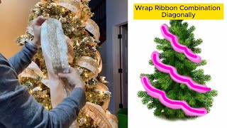 How To Decorate A Christmas Tree With Ribbons Easy and Beautifulthe 5 Best Way To Decorate Tree [upl. by Eladnar]