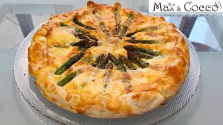 TORTA SALATA di PASTA SFOGLIA agli ASPARAGI  RICETTE con ASPARAGI [upl. by Vedis]