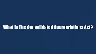 What Is The Consolidated Appropriations Act [upl. by Zinah201]