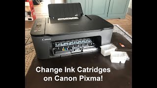 How to Change the Ink Cartridges on a CANON PIXMA Printer TS3400 Series [upl. by Doowle]