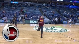 Isaiah Thomas with some pregame running before the Cavaliers face the Bucks  NBA on ESPN [upl. by Pachton]