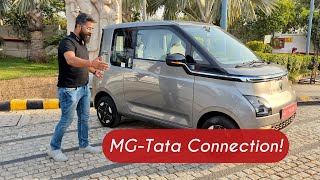 MG Electric Car Comet With Tatas Battery  First Look  AutoYogi [upl. by Kcirdes]