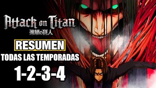 🌟Shingeki No Kyojin RESUMEN LA SAGA COMPLETA TEMPORADAS 1 2 3 Y 4  Attack On Titan [upl. by Mildred]