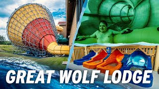 Carolinas Largest Indoor Water Park Great Wolf Lodge Concord  All Slides [upl. by Atterbury844]