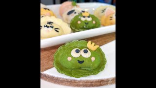 The cutest dumplings ever Colorful vegetable dumpling wrappers with fried pork cabbage filling 🥟 [upl. by Aratal]