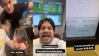 Filippo Champange fa un blend con Dom Perignon e Masseto per festeggiare la vincita ai cavalli 🍾 [upl. by Iderf170]