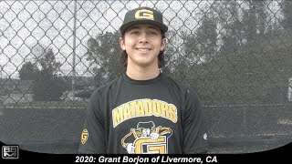 2020 Grant Borjon Left Handed Pitcher Baseball Skills Video [upl. by Yrollam]