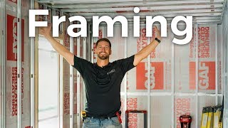 Framing Our DIY SHIPPING CONTAINER Home Step by Step  Ep 4 [upl. by Annaerdna]