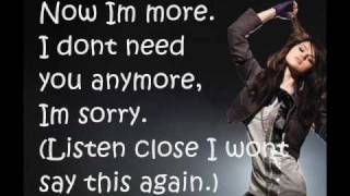 Selena Gomez amp The Scene  I Wont Apologize  Lyrics On Screen [upl. by Alyat181]