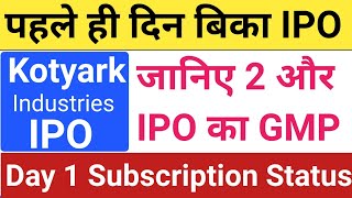 Day 1 Subscription Status • Kotyark Industries IPO • Nykaa IPO GMP • Policy Bazaar IPO •Upcoming IPO [upl. by Cheyney]