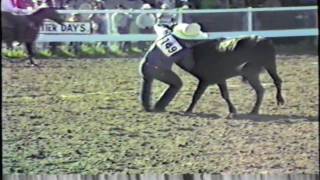 Steer Wrestling  Cheyenne Rodeo  1990 [upl. by Babette724]