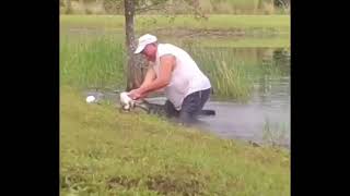 A 74 year old man in Florida pulled his puppy out of an alligators mouth [upl. by Sylvan]