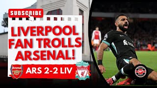 Liverpool Fan CRASHES Arsenal Fan Cam Arsenal 22 Liverpool Match Reaction [upl. by Ahsinna279]