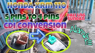 Honda XRM 110 Paano Mag Convert ng 5 Pins to 4 Pins CDI Battery Drive DIY Alamin [upl. by Ignacio]