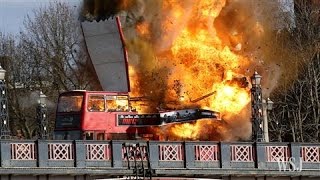 Confusion in London as Bus Explodes on Bridge [upl. by Ibloc]