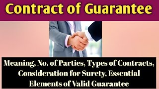 Contract of Guarantee Indian Contract Act1872  Essential Elements of Contract of Guarantee sec 126 [upl. by Bible]