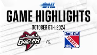 OHL Highlights Guelph Storm  Kitchener Rangers Oct 6 2024 [upl. by Hagai]