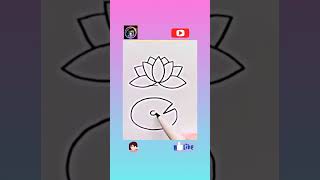 U diye water lily drawing short viral video easy drawing art simple colourful [upl. by Galen894]