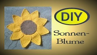 Häkeln  Topflappen  Sonnenblume  Anleitung  Julebuergerfee [upl. by Anead]