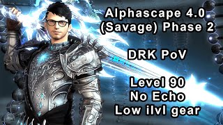 FFXIV  Alphascape V40 Savage Phase 2 Low ilvl Level 90 and no Echo  DRK PoV [upl. by Engelbert588]