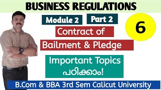 Contract of Bailment amp Contract of Pledge Business Regulations B Com  BBA Calicut University [upl. by Riay]