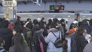 帰省ラッシュ東京駅の混雑続く 空の便もほぼ満席181230 [upl. by Retsek]