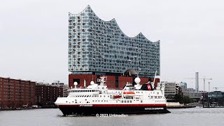 SPITSBERGEN  the clear ship horn of the HURTIGRUTEN EXPEDITIONS cruise ship  4KVideo [upl. by Undine]