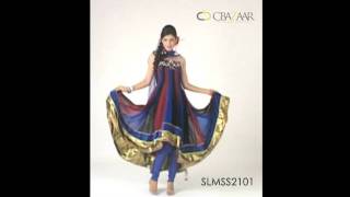 Cbazaar  Multicolored Round Cut Long Anarkali Churidar Set [upl. by Ellerol]