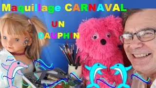 Maquillage facile de Carnaval  Tatouage d’un dauphin [upl. by Ramas]