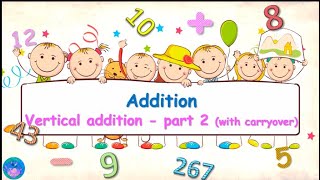 Vertical addition with carryover  addition techniques  Grade 1  Grade 2 [upl. by Alahsal]