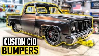 Squarebody Chevy Custom Frenched Bumpers  Sgt Square Mission 22 C10 Truck Build Ep 3 [upl. by Eural780]