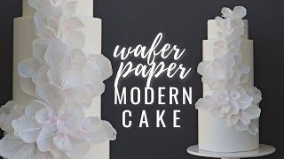 How to make wafer paper flowers for cakes  Modern Cake Design Tutorial  Florea Cakes [upl. by Gurtner]