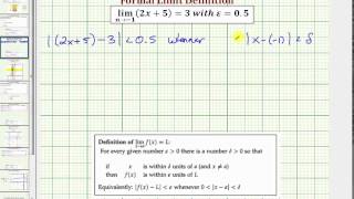 Ex Limit Definition  Find Delta Values Given Epsilon For a Limit [upl. by Sina814]