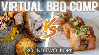 Round 2 Pork  Ironwood Virtual BBQ Competition  pintxos ragout pork loin roast maple bacon [upl. by Loma]