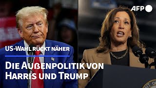 Trump vs Harris Ihre Positionen in der Außenpolitik  AFP [upl. by Arten]