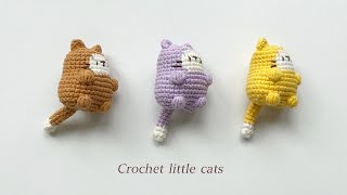 Crochet Lovely Little cats TutorialCrochet a Cat Keychain😉Crochet Amigurumi [upl. by Esyli]