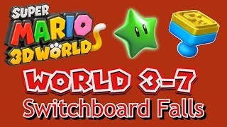 Super Mario 3D World  World 37 Switchboard Falls all collectables [upl. by Lyrak]