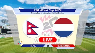 🔴Nep vs Ned Live  7th Match  Nepal vs Netherlands Live Cricket Match Today T20 World Cup cricket [upl. by Isyed]