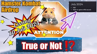 Info Penting‼️ Hamster Kombat Bakal Listing di 10 Juli 2024 ❓❓ [upl. by Pauletta]