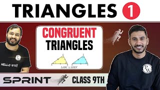 Triangles 01  Congruent Triangles  Class 9  NCERT  Sprint [upl. by Ariel985]