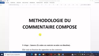 Méthode COMMENTAIRE COMPOSÉ  L’INTRODUCTION  Sujet de type 2 [upl. by Marlon]