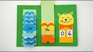 Waterfall calendar  How to make a calendar  DIY Wall calendar  Easy paper crafts [upl. by Anit]