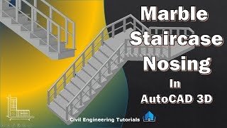 7How to provide Marble Staircase NOSING In AutoCAD 3D  LTYPE Staircase  L–SHAPED Staircase [upl. by Latham892]