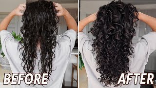 CURLY HAIR ROUTINE  2C  3A wavy curls [upl. by Bonney]