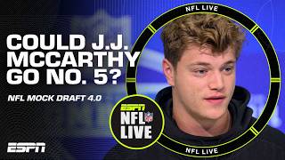 Could JJ McCarthy go No 5 👀 Mel Kiper Jr shares his NFL Mock Draft 40 👏  NFL Live [upl. by Andres]