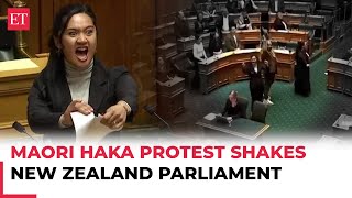 Watch New Zealand MPs perform haka in Parliament to disrupt vote on controversial treaty bill [upl. by Pisarik177]