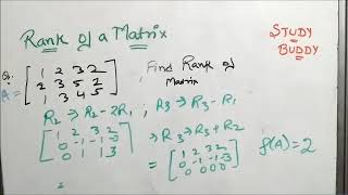 Rank of Matrix  Sem 1 Maths [upl. by Mcmullan]