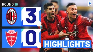 MILANMONZA 30  HIGHLIGHTS  18year old scores in emphatic Milan win  Serie A 202324 [upl. by Atisusej357]