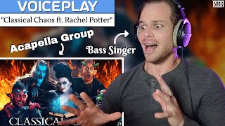 VOCAL PANDEMONIUM Bass Singer Reaction amp Vocal ANALYSIS  VoicePlay  Classical Chaos [upl. by Emiatej]